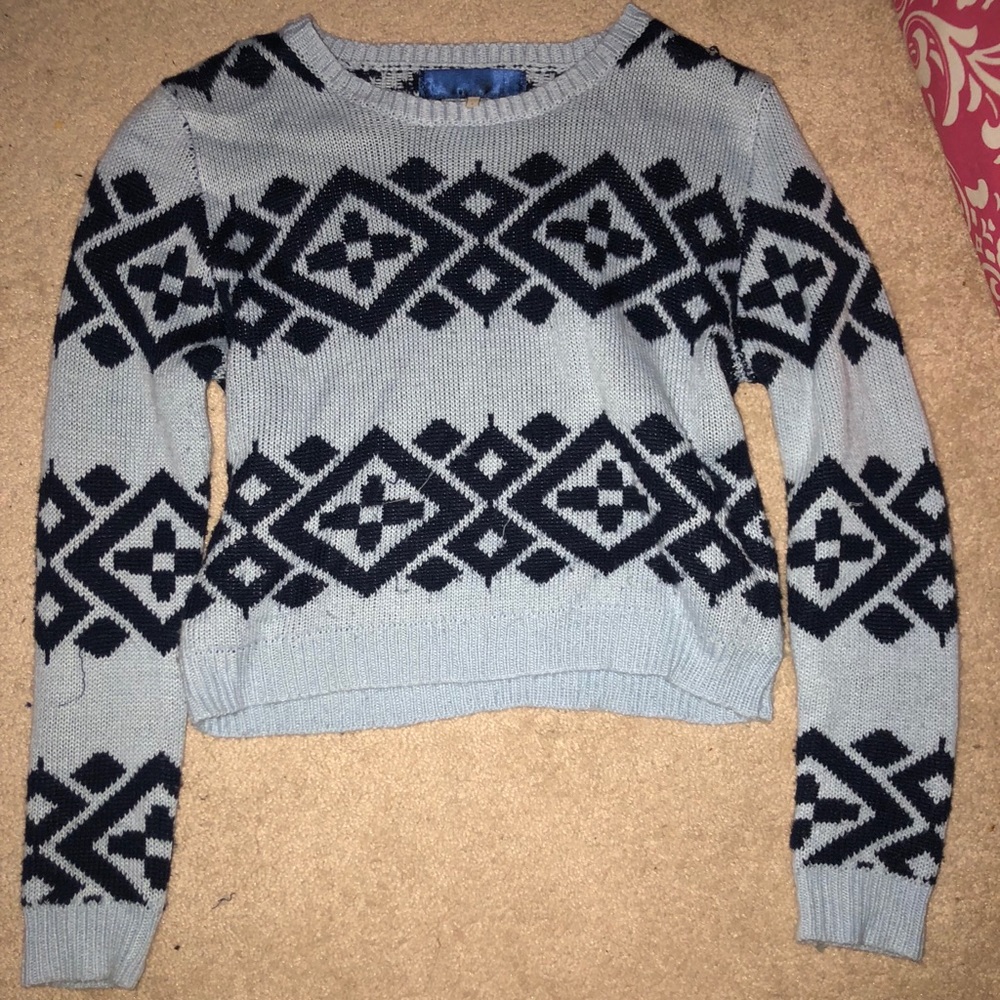 Blue Patterned Sweater